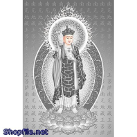 Địa Tạng Bồ Tát Đứng Trắng Đen